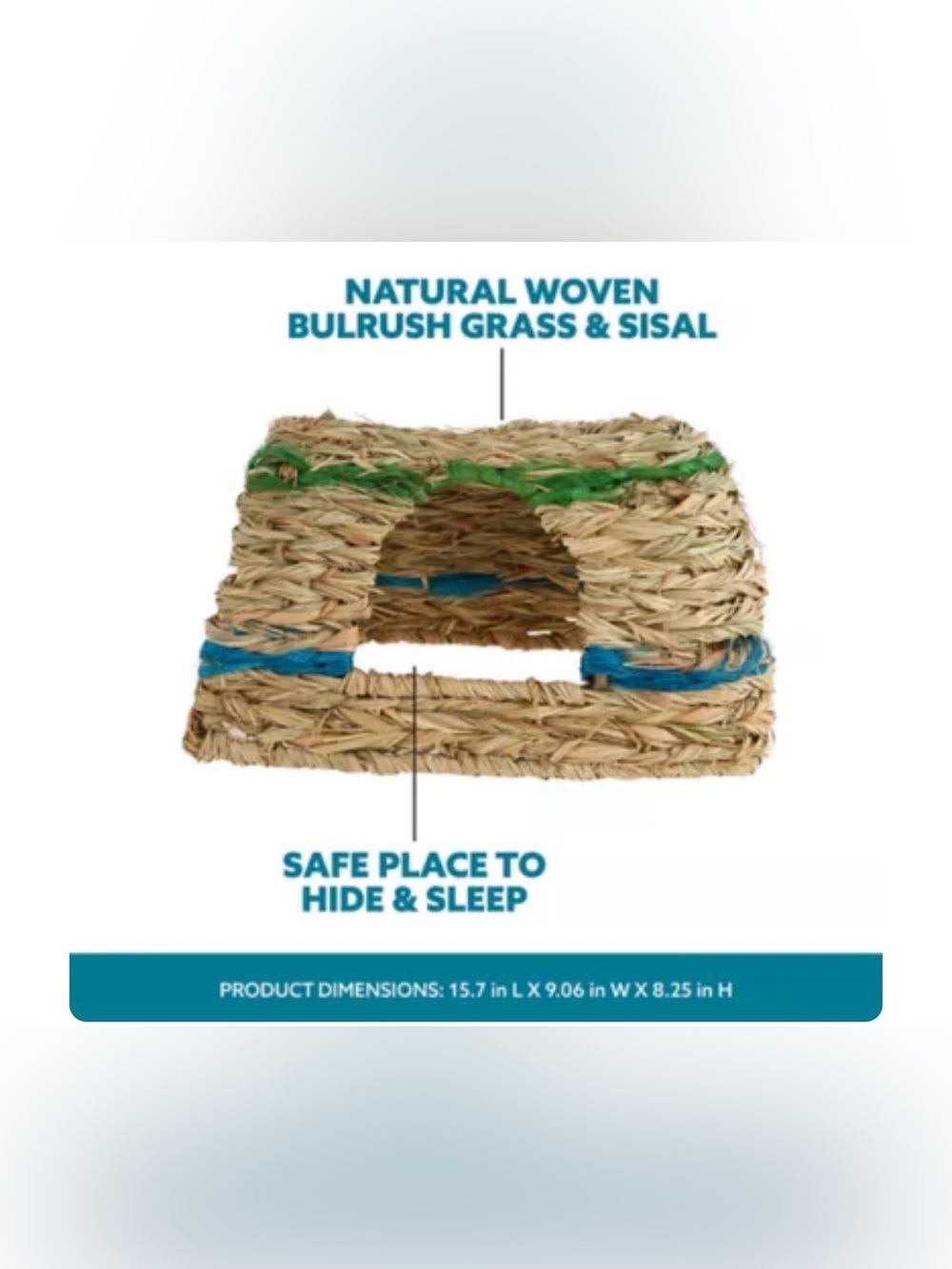 Full Cheeks Small Pet Woven Grass Hideaway & Neat